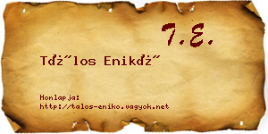 Tálos Enikő névjegykártya