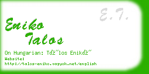 eniko talos business card